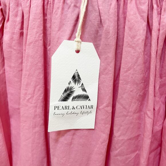 Pearl & Caviar Off Shoulder Cotton Maxi XS Pink NWT - Picture 7 of 8